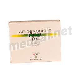 Acide folique CCD 0,4 mg comprimé LABORATOIRE CCD (FRANCE)