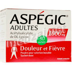 Aspegic ADULTES 1000 mg poudre SANOFI AVENTIS FRANCE (FRANCE)