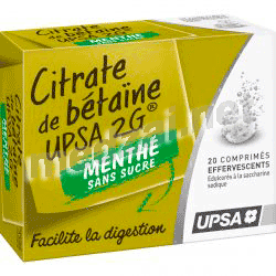 Citrate de betaine UPSA 2 g MENTHE SANS SUCRE comprimé UPSA (FRANCE)