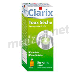 Clarix toux seche pentoxyverine 0,15 % ENFANTS сироп COOPER (ФРАНЦИЯ)