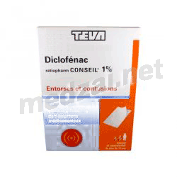 Diclofenac TEVA CONSEIL 1 % emplâtre Ratiopharm GmbH (ALLEMAGNE)