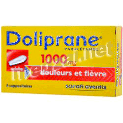 Doliprane ADULTES 1000 mg suppositoire SANOFI AVENTIS FRANCE (FRANCE)