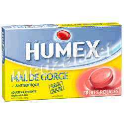 Humex mal de gorge biclotymol 20 mg FRUITS ROUGES SANS SUCRE пастилки LABORATOIRES URGO HEALTHCARE (ФРАНЦИЯ)