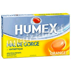 Humex mal de gorge biclotymol 20 mg ORANGE пастилки LABORATOIRES URGO HEALTHCARE (ФРАНЦИЯ)