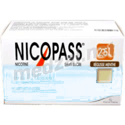 Nicopass REGLISSE MENTHE 2,5 mg SANS SUCRE pastille PIERRE FABRE MEDICAMENT (FRANCE)