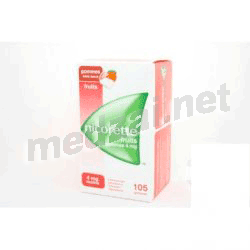 Nicorette FRUITS 4 mg SANS SUCRE gomme à mâcher JOHNSON & JOHNSON SANTE BEAUTE FRANCE (FRANCE)