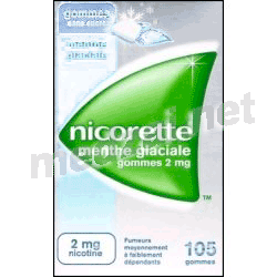 Nicorette MENTHE GLACIALE 2 mg SANS SUCRE gomme à mâcher JOHNSON & JOHNSON SANTE BEAUTE FRANCE (FRANCE)