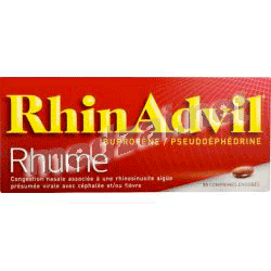 Rhinadvil rhume ibuprofene/pseudoephedrine  таблетки PFIZER SANTE FAMILIALE (ФРАНЦИЯ)