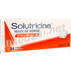 Solutricine maux de gorge tetracaine 0,2 mg comprimé SANOFI AVENTIS FRANCE (FRANCE)