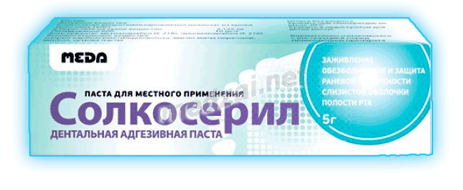 Solcoseryl dental adhesive paste  pâte Meda Pharma (Fédération de Russie)