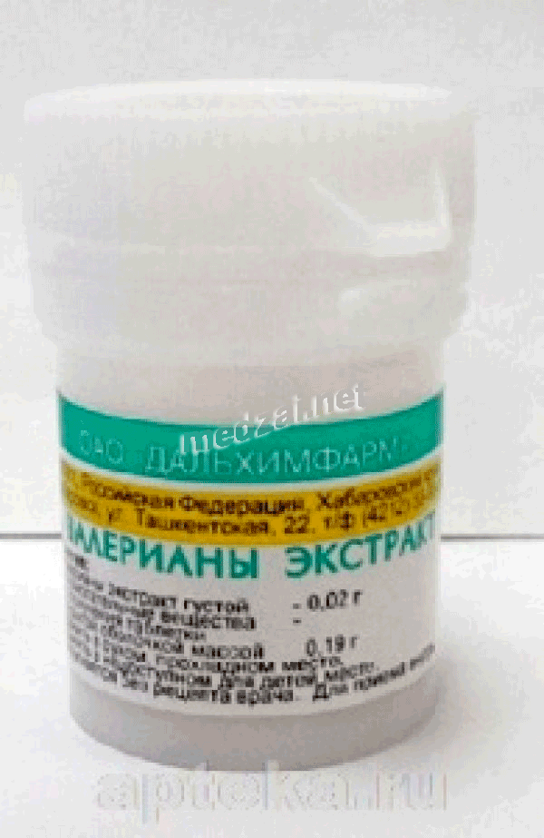 Valerianae extract  comprimé ОАО "ДАЛЬХИМФАРМ" (Fédération de Russie)