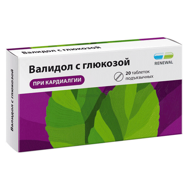 Валидол с глюкозой  таблетки АО ПФК "Обновление" (Россия)